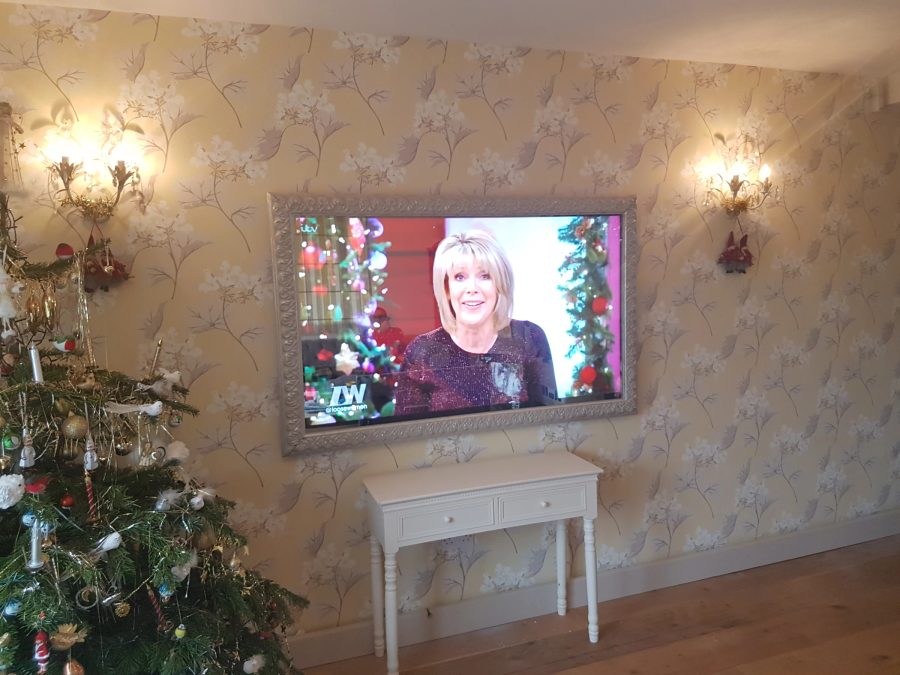 Classic Champagne Mirror TV — feature wall — detail photograph